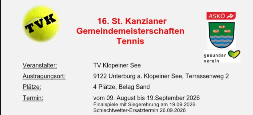 16. Gemeindemeisterschaften 2026