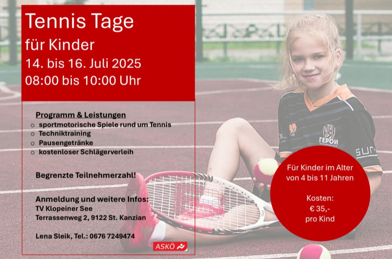 Tennis Tage für Kinder 
